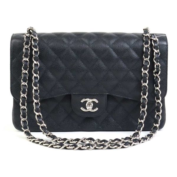 99780f Chanel Matelasse Double Flap Chain Shoulder Bag Black