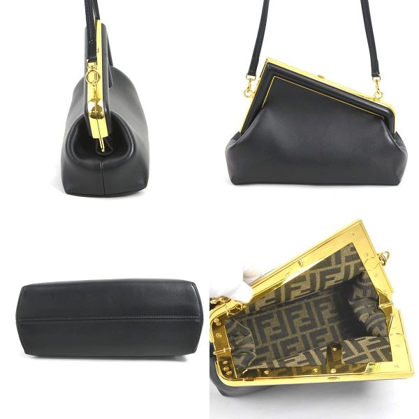 99870i 1 c Fendi Leather Clutch Bag Black