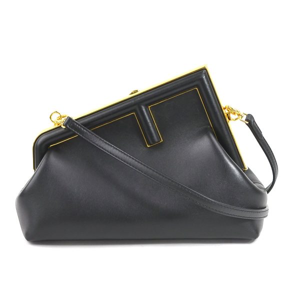 99870i Fendi Leather Clutch Bag Black