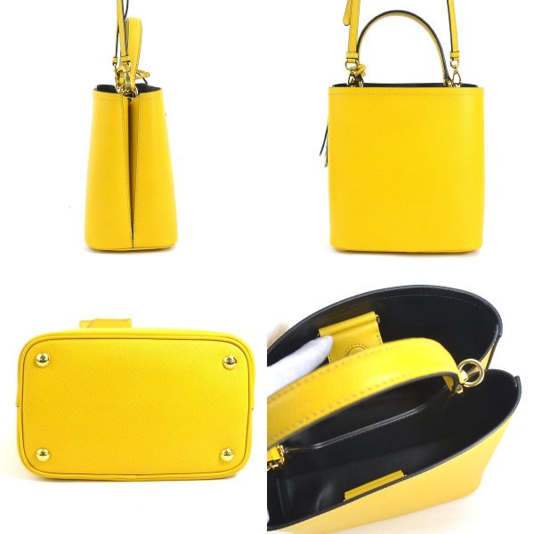 99875f 1 c Prada Leather Crossbody Shoulder Bag Yellow