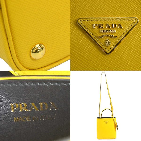 99875f 9 c Prada Leather Crossbody Shoulder Bag Yellow