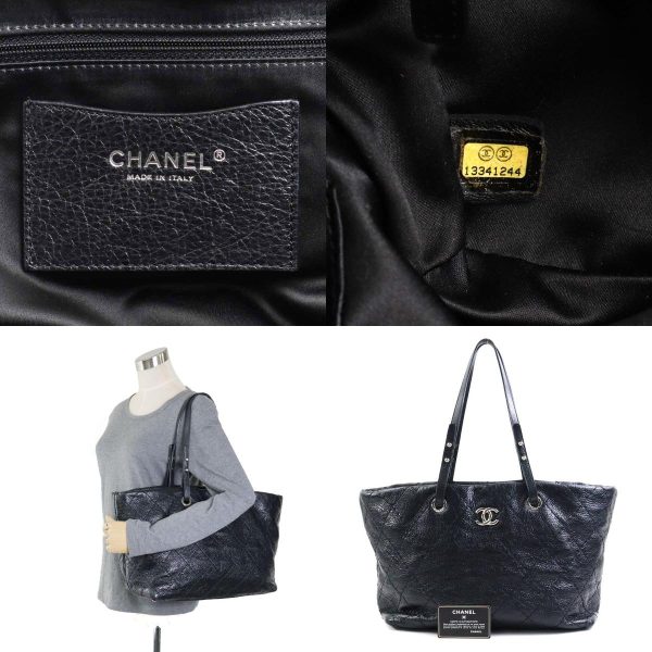 99884f 10 c Chanel Tote Bag Leather Handbag Black