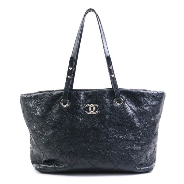 99884f Chanel Tote Bag Leather Handbag Black