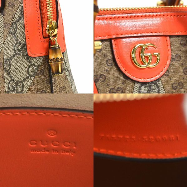 99894f 9 c Gucci Diana Bamboo GG Supreme Canvas Handbag Orange