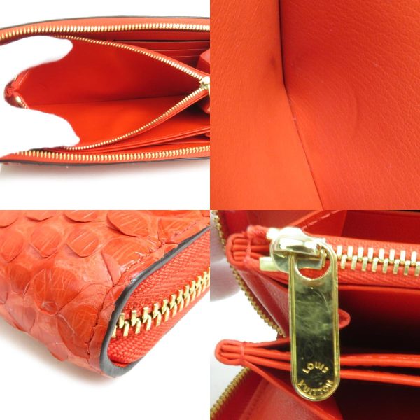 99899f 3 c Louis Vuitton Zippy Wallet Python Long Wallet Orange