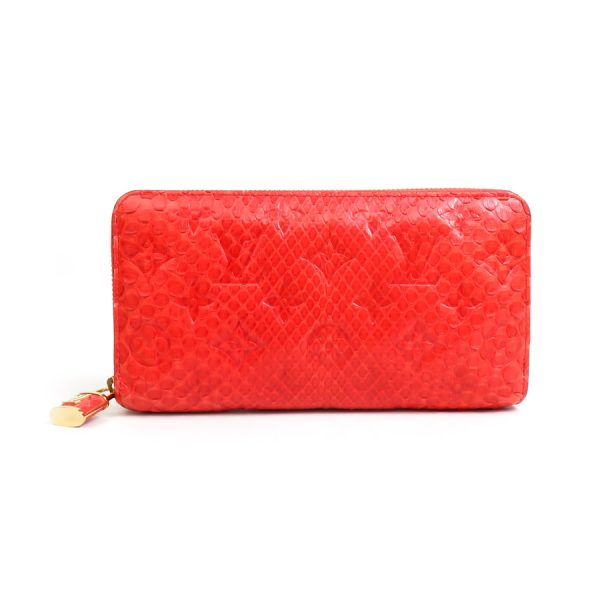 99899f Louis Vuitton Zippy Wallet Python Long Wallet Orange