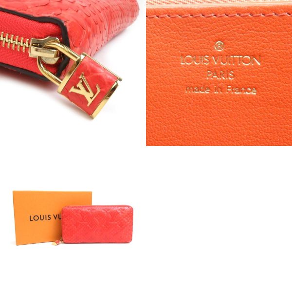 99899f 7 c Louis Vuitton Zippy Wallet Python Long Wallet Orange