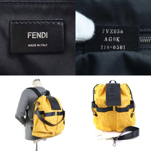 99910j 10 c Fendi Canvas Backpack Yellow