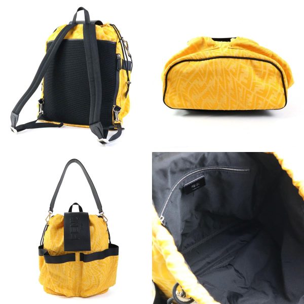 99910j 2 c Fendi Canvas Backpack Yellow