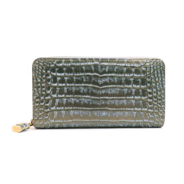 99913f Louis Vuitton Zippy Wallet Crocodile Long Wallet Gold