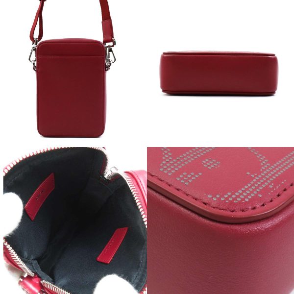 99930g 2 c Christian Dior Zipper closure Crossbody Leather Shoulder Bag Red