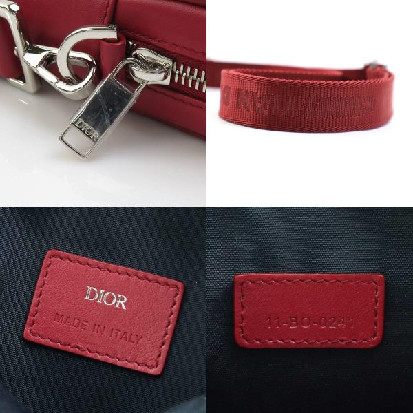 99930g 6 c Christian Dior Zipper closure Crossbody Leather Shoulder Bag Red