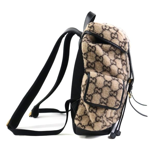 99936g 1 Gucci GG Wool Leather Backpack Beige