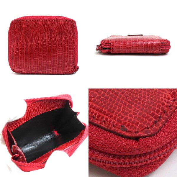 a0223 2 c Gucci Embossed Leather Coin Case Red