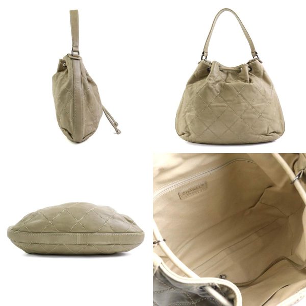 a0286 1 c Chanel Wild Stitch Leather Shoulder Bag Beige