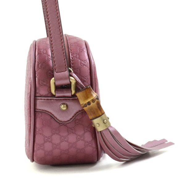 a0296 1 Gucci Guccisima Leather Crossbody Shoulder Bag Pink