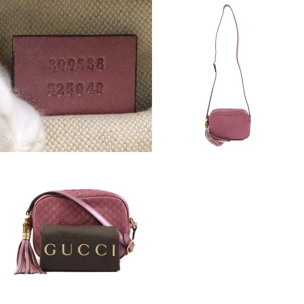 a0296 10 c Gucci Guccisima Leather Crossbody Shoulder Bag Pink