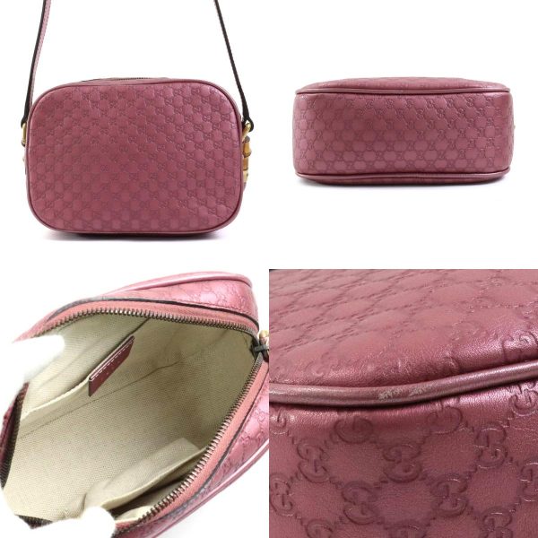 a0296 2 c Gucci Guccisima Leather Crossbody Shoulder Bag Pink