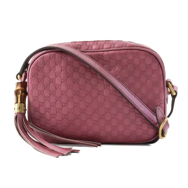 a0296 Gucci Guccisima Leather Crossbody Shoulder Bag Pink