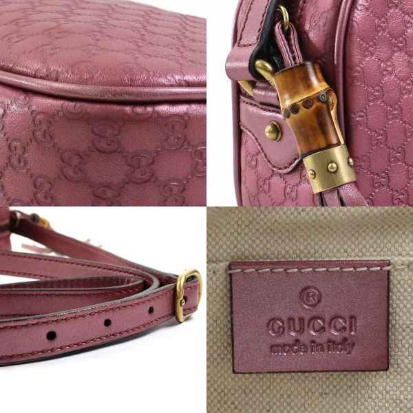 a0296 6 c Gucci Guccisima Leather Crossbody Shoulder Bag Pink