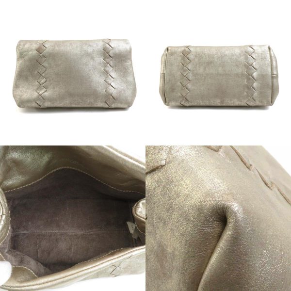 a0306 2 c Bottega Veneta Pouch Leather Gold