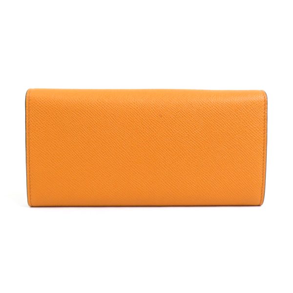 a0356 1 Salvatore Ferragamo Long Wallet Gancini Leather Orange