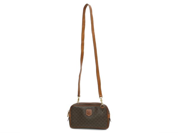 a1002009 2 Celine Vintage Macadam Leather Shoulder Bag Brown