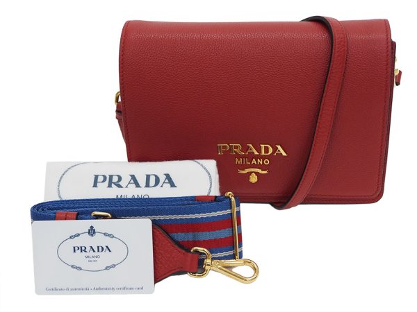 a1002106 10 Prada Flap Leather Shoulder Bag Red