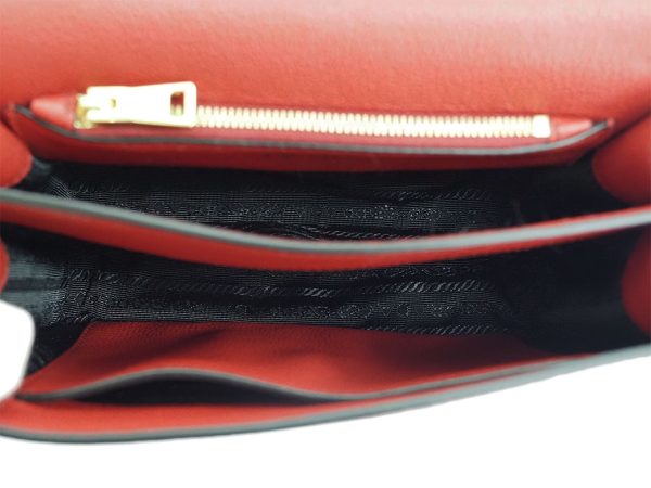 a1002106 9 Prada Flap Leather Shoulder Bag Red