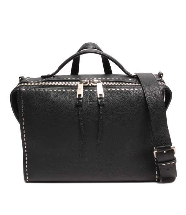 a175285001 1 Fendi 2way Leather Handbag Business Selleria Black