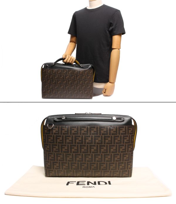 a175285002 8 Fendi Briefcase Business Bag Double Zipper Brown