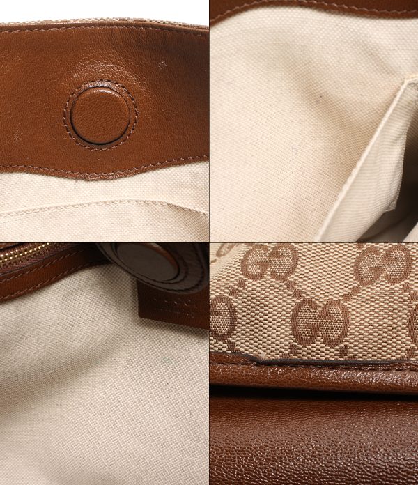 a176089012 7 Gucci Tote Bag GG Canvas Horsebit Brown