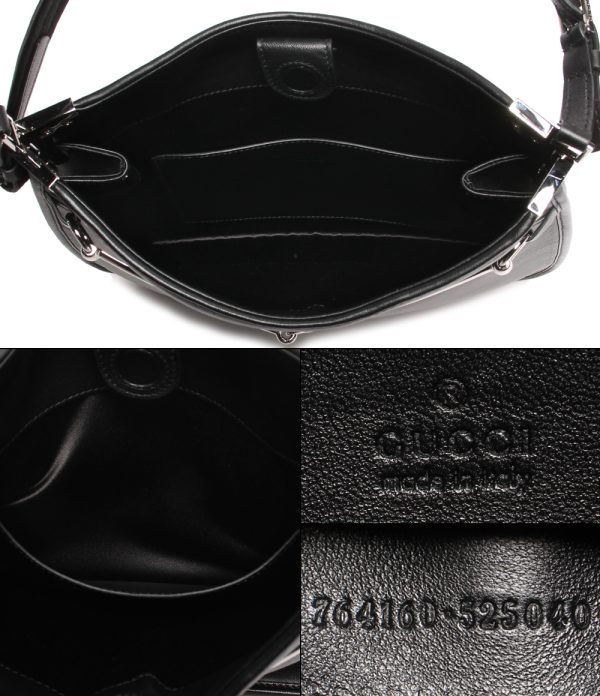 a176089013 3 Gucci Shoulder Bag Horsebit Slim Medium Black