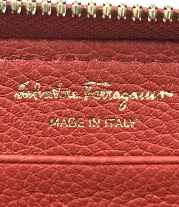 a176849001 4 Salvatore Ferragamo Round Zipper Long Wallet Red