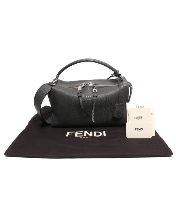 a177098025 8 Fendi Leather 2way Boston Bag Black