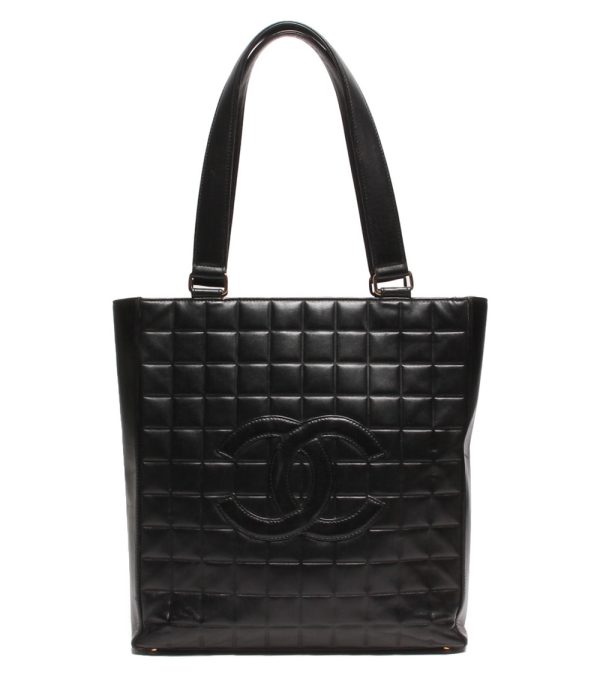 a177199010 1 Chanel Tote Bag Here Mark Chocolate Bar Black