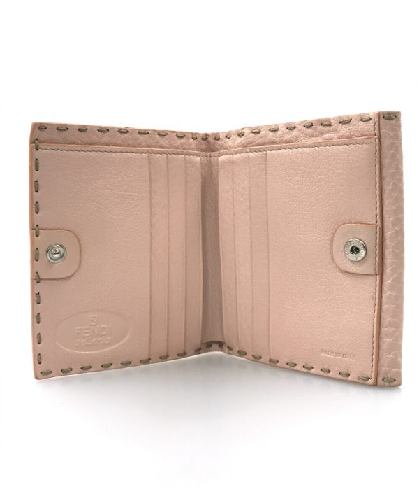 a177913017 3 Fendi Bifold Wallet W Hook Selleria Pink