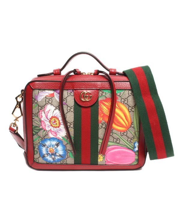 a178400001 1 Gucci 2way Shoulder Bag GG Flora Ophidia Red