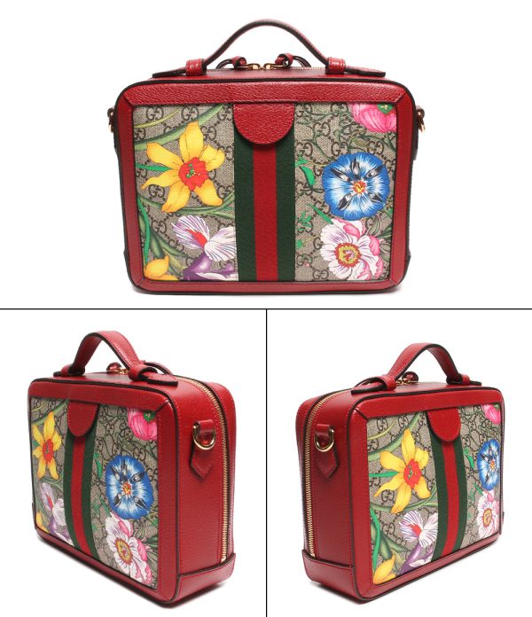 a178400001 2 Gucci 2way Shoulder Bag GG Flora Ophidia Red