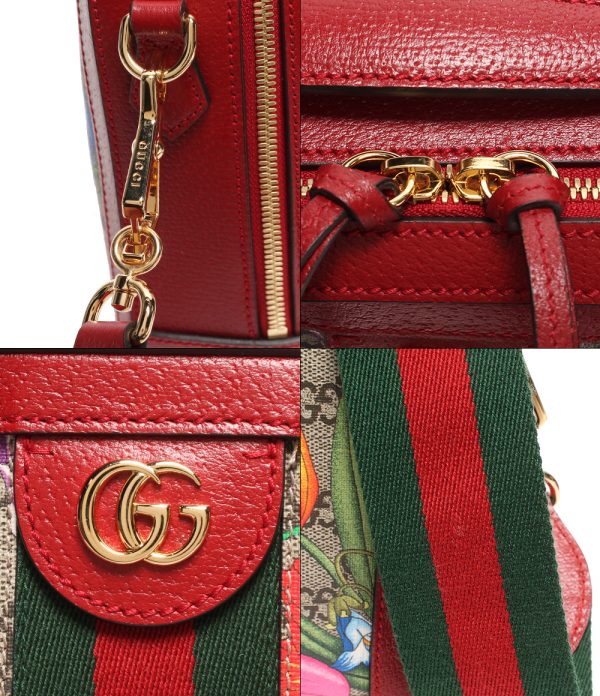 a178400001 6 Gucci 2way Shoulder Bag GG Flora Ophidia Red