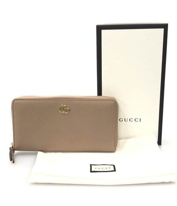 a178874005 6 Gucci Round Zipper Long Wallet Petit Marmont Beige