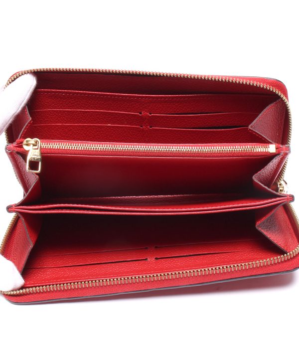 a179909014 3 Louis Vuitton Round Zipper Long Zippy Wallet Red