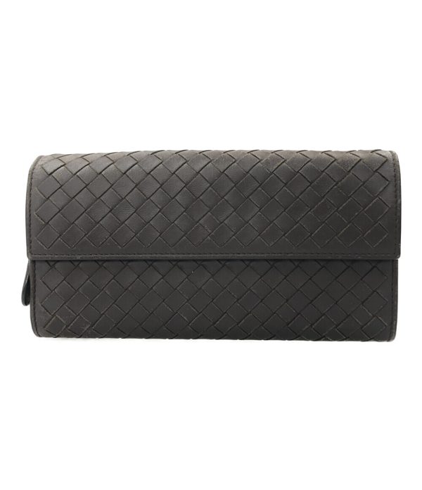 a180268001 1 Bottega Veneta Long Wallet Intrecciato Brown