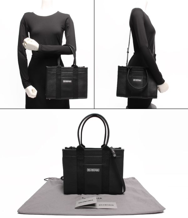 a180712001 8 Balenciaga 2way Leather Tote Bag Hardware Black