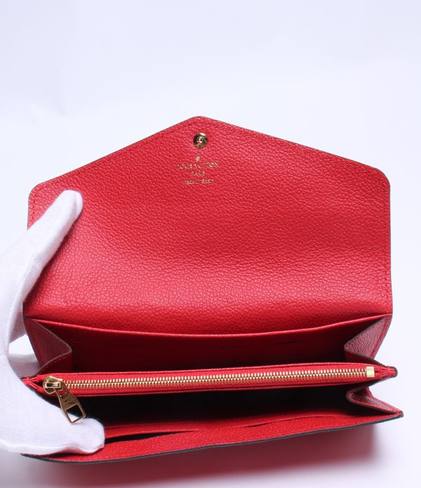 a181106007 3 Louis Vuitton Long Wallet Portefeuille Sarah Red