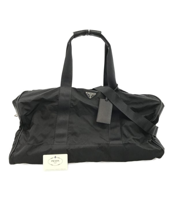 a181199038 1 Prada Nylon Boston Bag Black