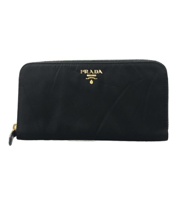 a181199060 1 Prada Round Zipper Long Wallet Black