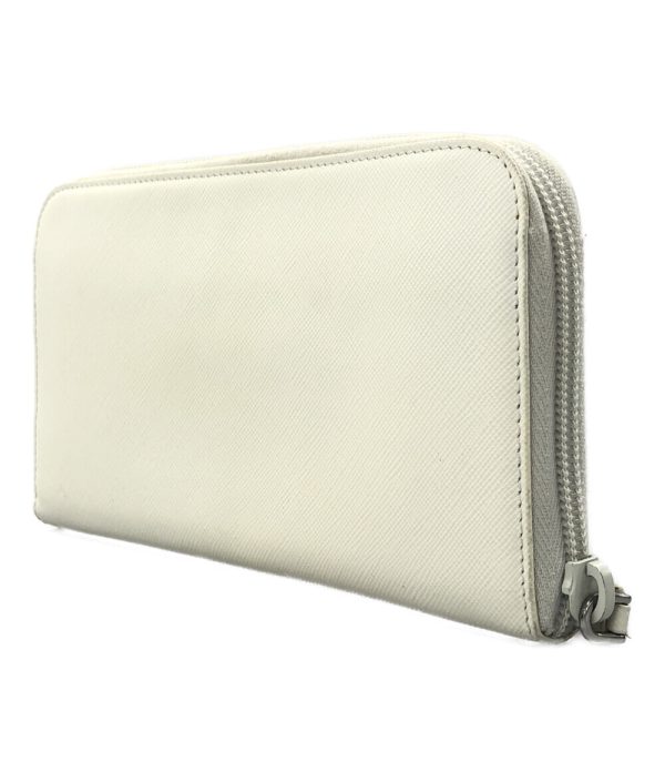 a181199062 2 Prada Round Zipper Long Wallet White