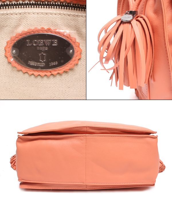 a181317002 4 Loewe Shoulder Bag Fringe Flamenco Salmon Pink