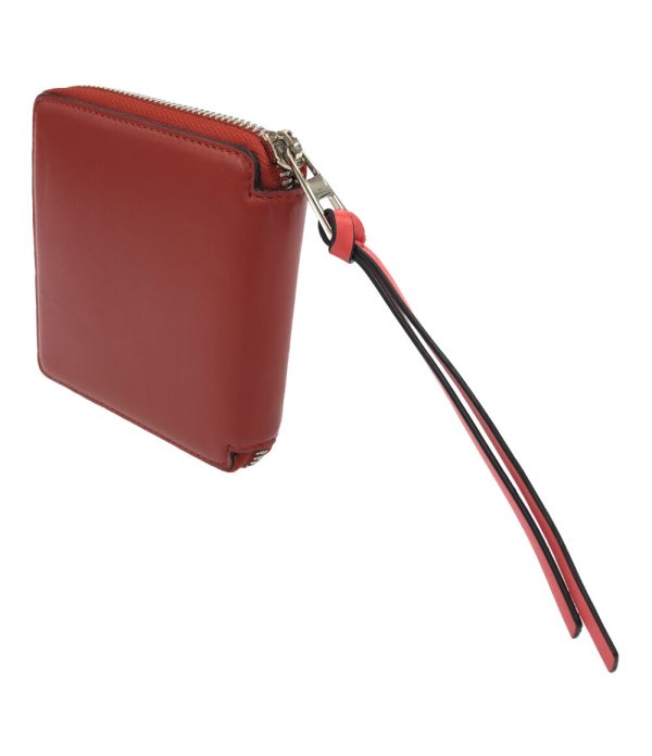 a182042006 2 Loewe Round Zipper Bifold Wallet Red